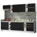 Armário de Cozinha Completa 300cm Branco/Preto Lux da Sabrina Madesa