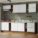 Armário de Cozinha Completa 300cm Rustic/Branco Veludo Lux da Sabrina Madesa