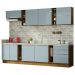 Armário de Cozinha Completa 300cm Rustic/Cinza Lux da Sabrina Madesa