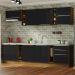 Armário de Cozinha Completa 300cm Rustic/Preto Lux da Sabrina Madesa