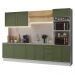 Armário de Cozinha Completa 310 cm Branco/Verde Vik Madesa 01