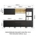 Armário de Cozinha Completa 310cm Preto/Rustic Reims Madesa XA01