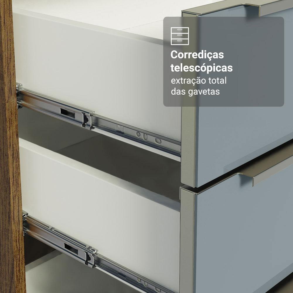 Armário de Cozinha Completa 310cm Rustic/Cinza Lux Madesa 02