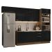 Armário de Cozinha Completa 310cm Rustic/Preto Lux Madesa 01
