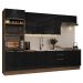 Armário de Cozinha Completa 310cm Rustic/Preto Lux Madesa 02