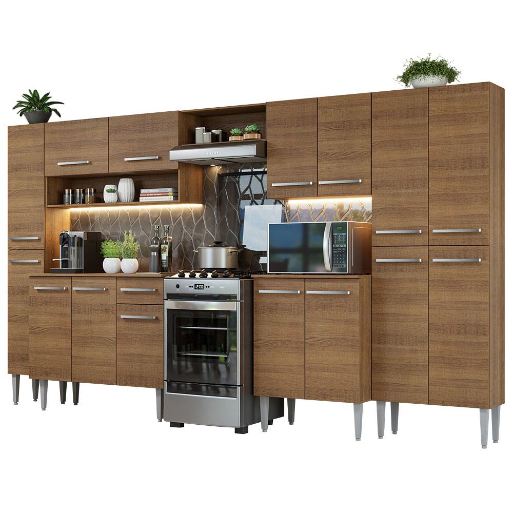 Armário de Cozinha Completa 325cm Rustic Emilly Madesa 02