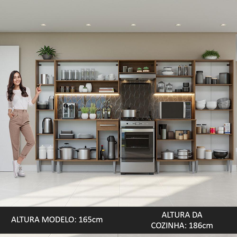 Armário de Cozinha Completa 325cm Rustic Emilly Madesa 02