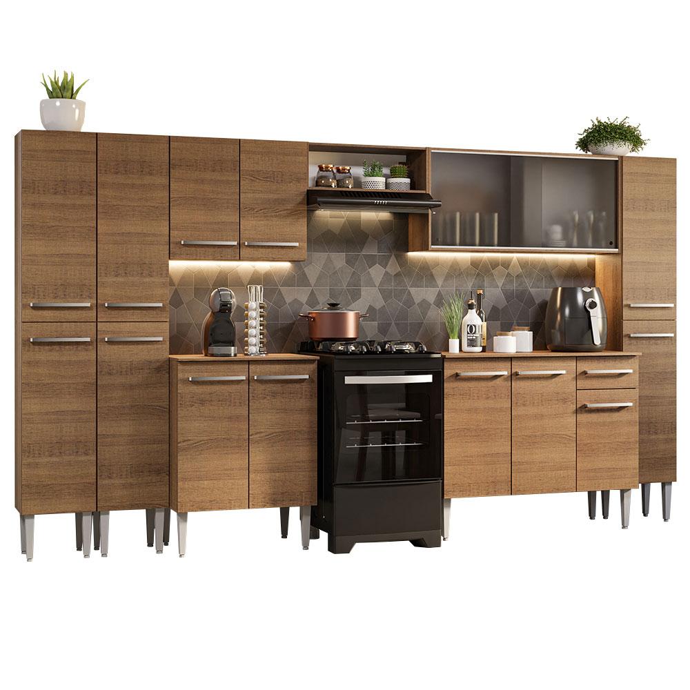 Armário de Cozinha Completa 325cm Rustic Emilly Madesa 03