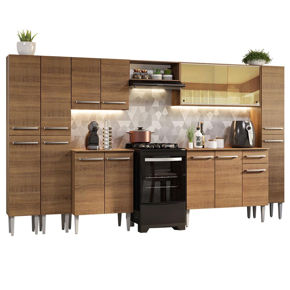 Armário de Cozinha Completa 325cm Rustic Emilly Madesa 04
