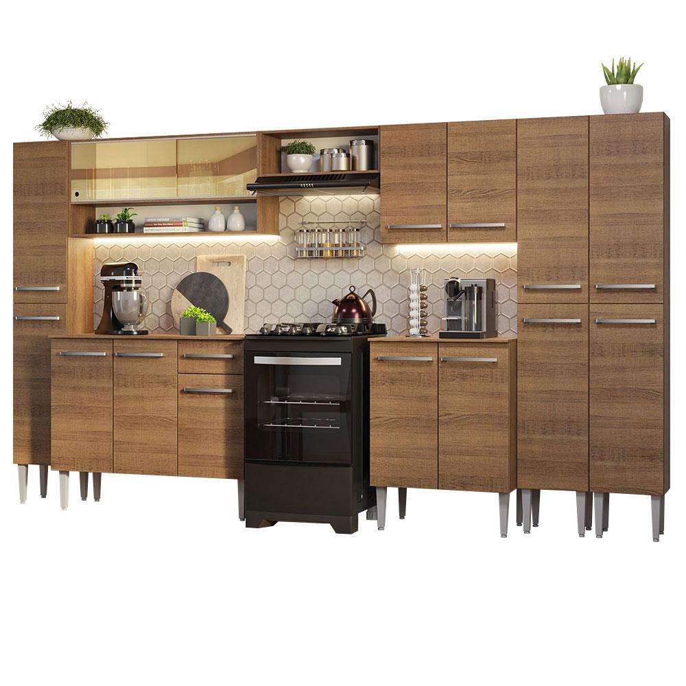 Armário de Cozinha Completa 325cm Rustic Emilly Madesa 05