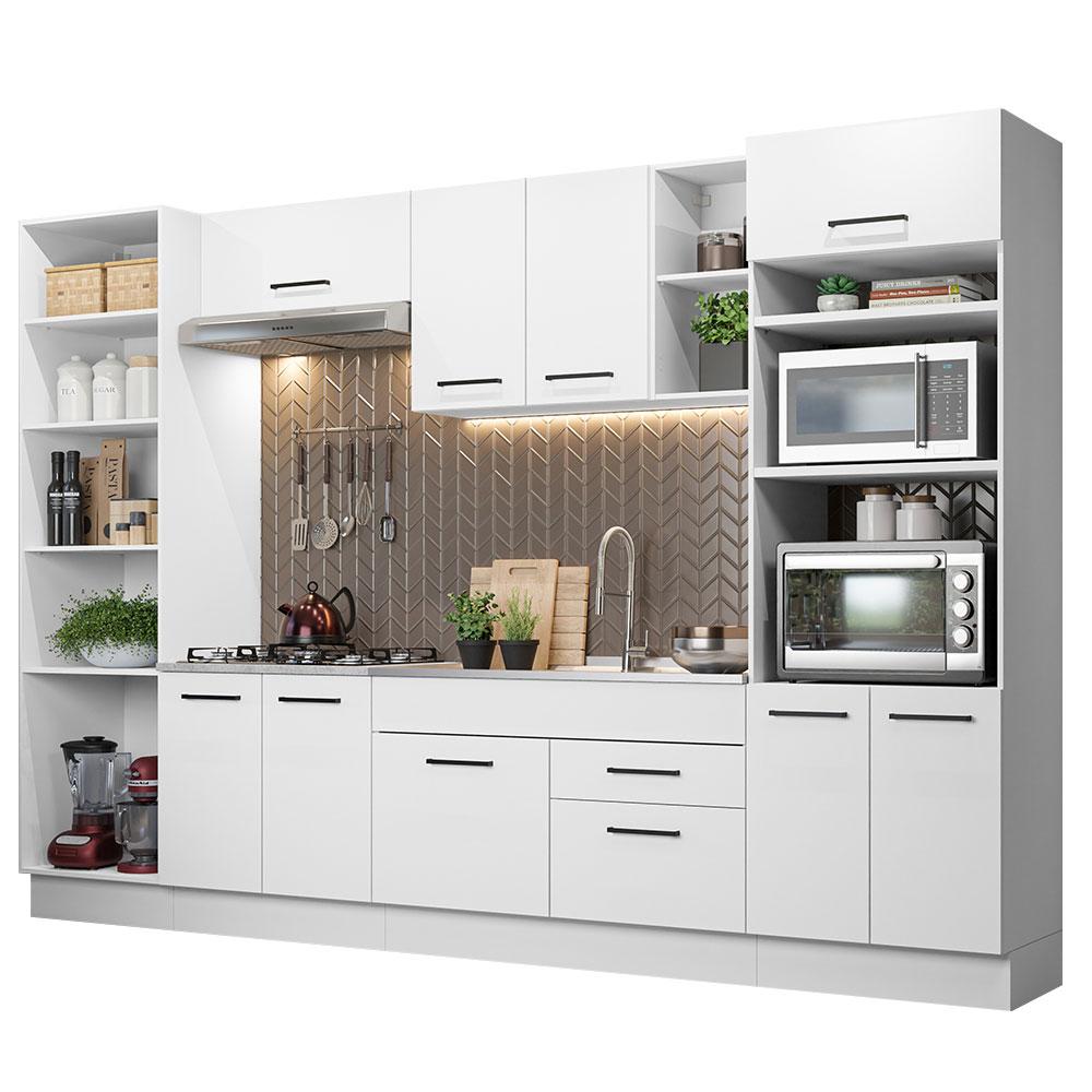 Armário de Cozinha Completa 330cm Branco Agata Madesa 02