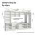Armário de Cozinha Completa 340cm Branco/Branco Veludo Lux Madesa 02