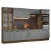 Armário de Cozinha Completa 340cm Rustic/Cinza Agata Madesa 01