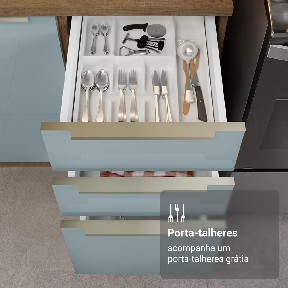 Armário de Cozinha Completa 340cm Rustic/Cinza Lux Madesa 02