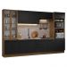 Armário de Cozinha Completa 340cm Rustic/Preto Agata Madesa 01