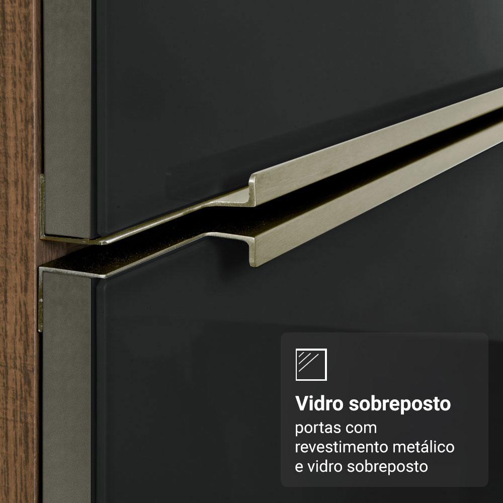Armário de Cozinha Completa 340cm Rustic/Preto Lux Madesa 02