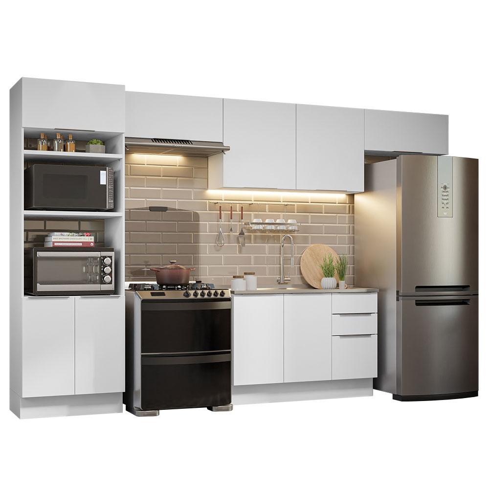 Armário de Cozinha Completa 350cm Branco Stella Madesa 0