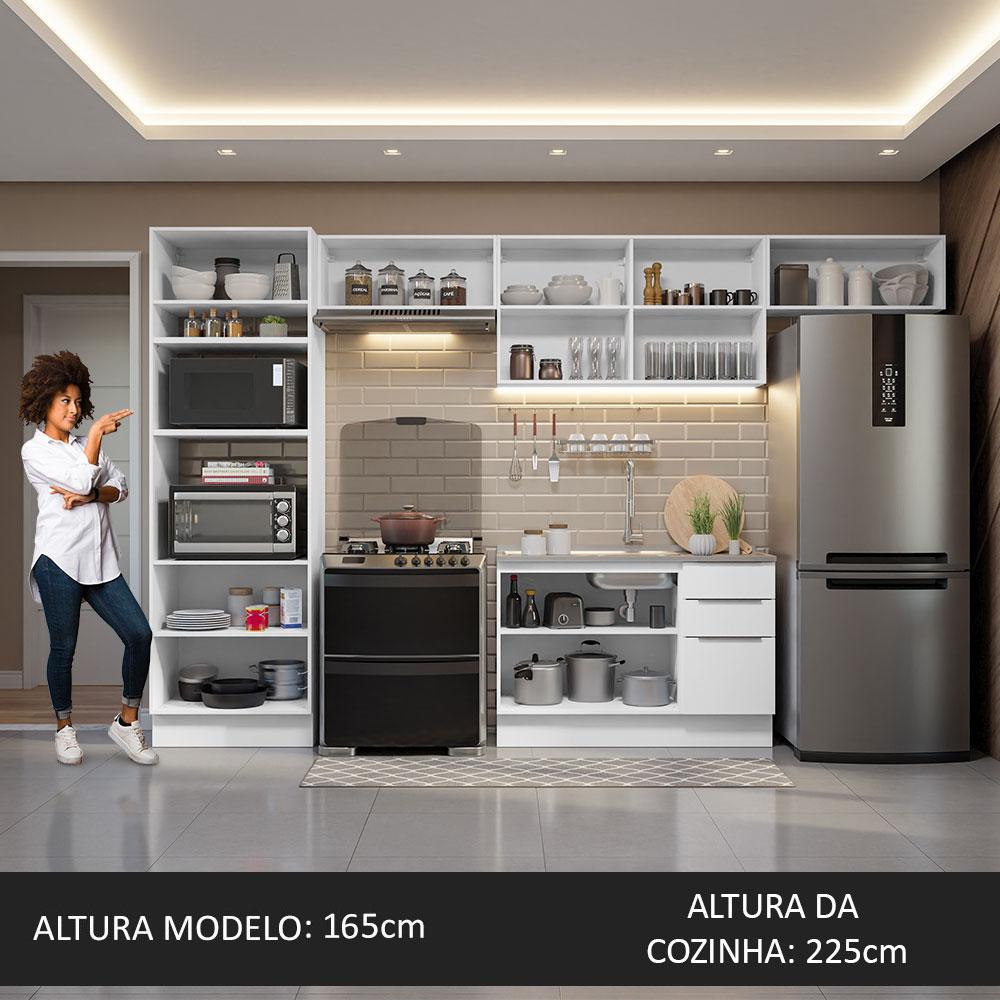 Armário de Cozinha Completa 350cm Branco Stella Madesa 0