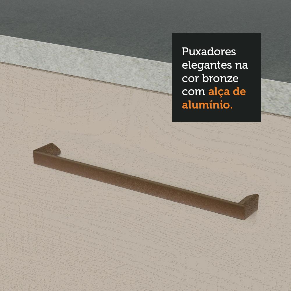Armário de Cozinha Completa 350cm Branco/Crema Agata Madesa 01