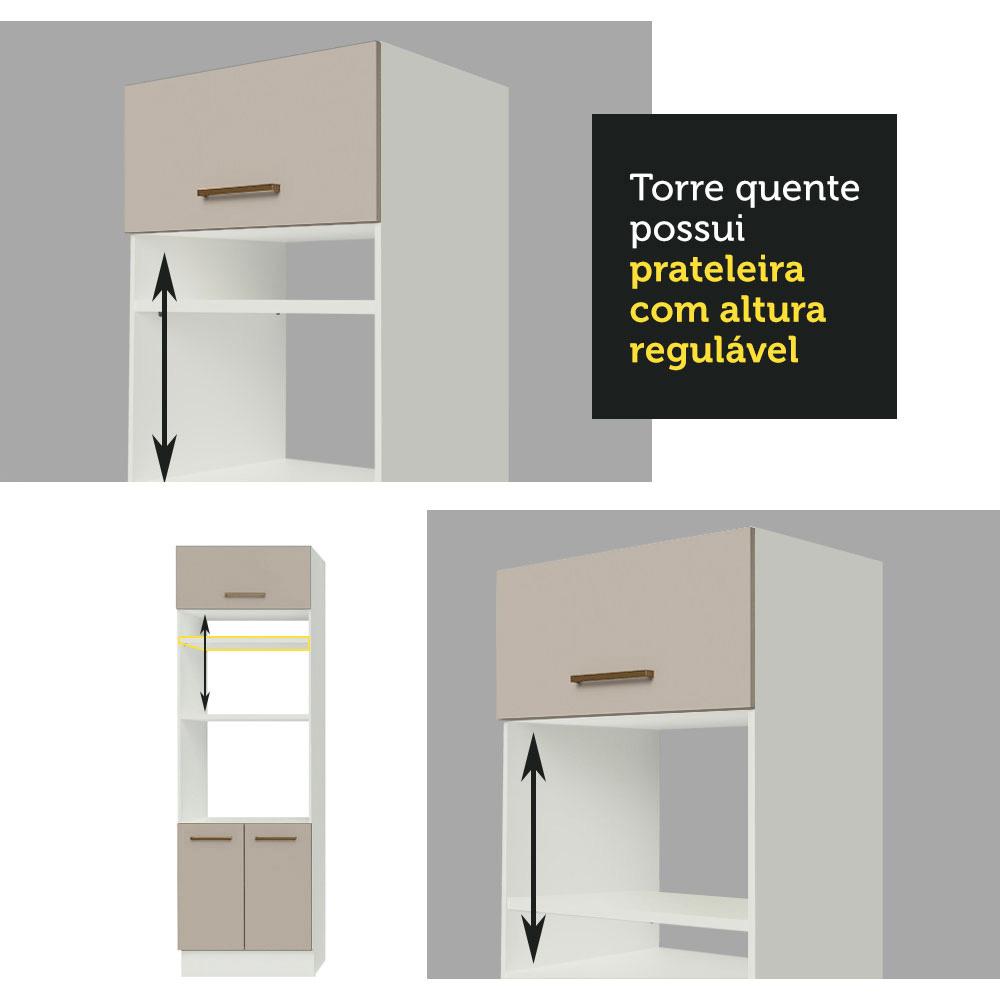 Armário de Cozinha Completa 350cm Branco/Crema Agata Madesa 01