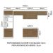 Armário de Cozinha Completa 350cm Branco/Rustic Stella Madesa 01