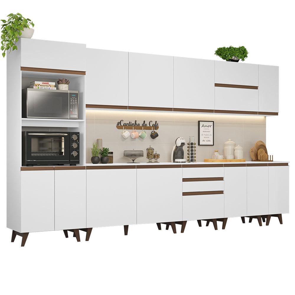 Armário de Cozinha Completa 355cm Branco Reims da Sabrina Madesa