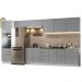 Armário de Cozinha Completa 400cm Branco/Cinza Lux da Thauane Madesa