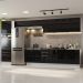Armário de Cozinha Completa 400cm Branco/Preto Lux da Thauane Madesa