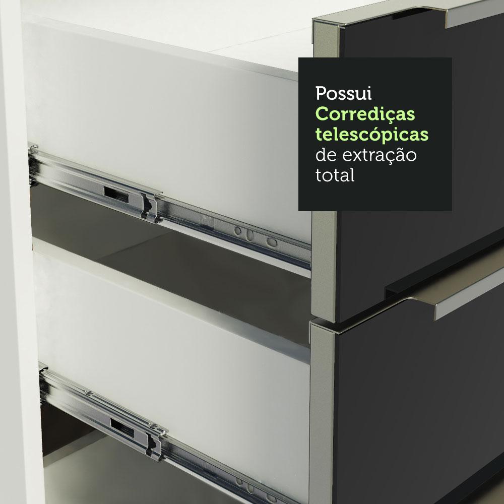 Armário de Cozinha Completa 400cm Branco/Preto Lux da Thauane Madesa
