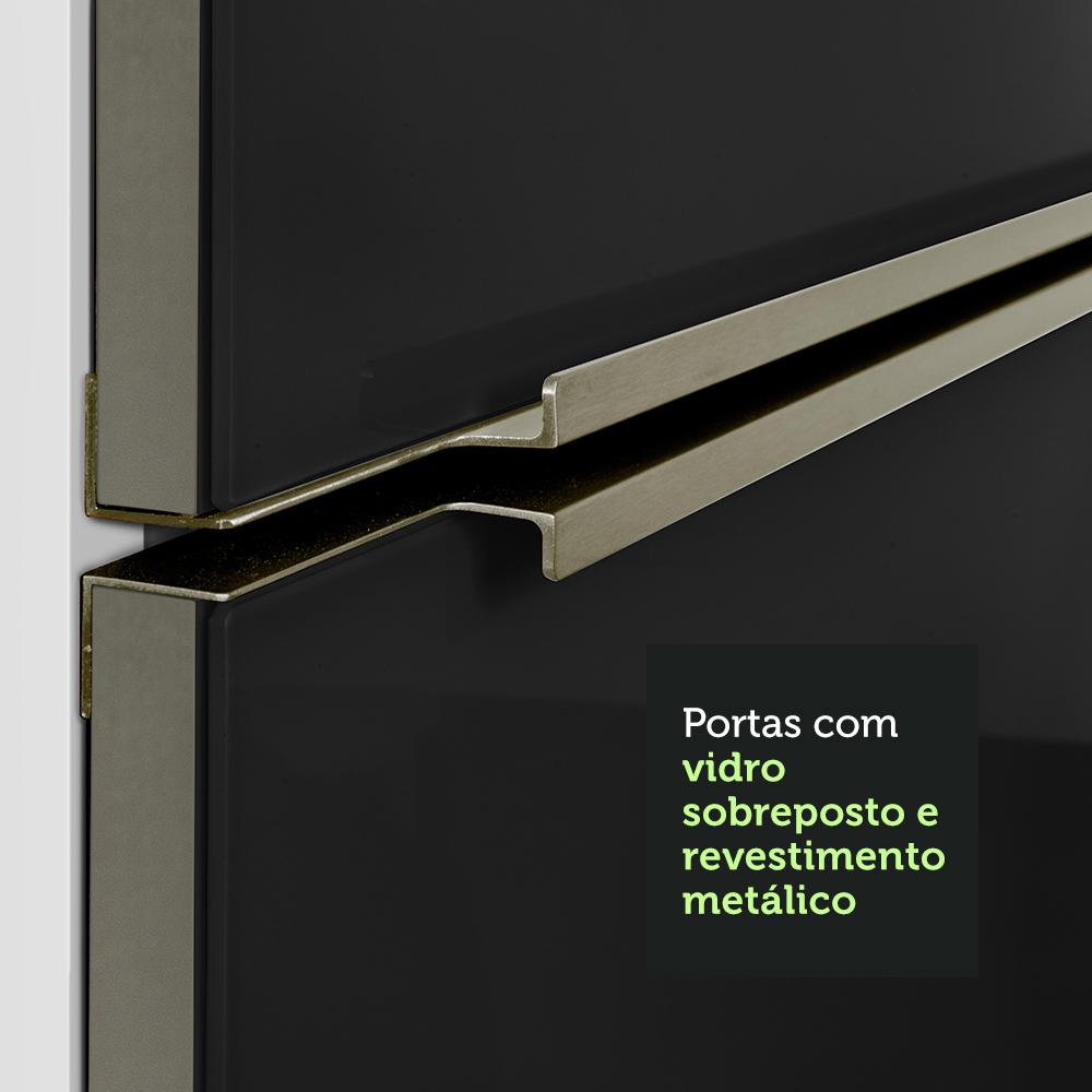Armário de Cozinha Completa 400cm Branco/Preto Lux da Thauane Madesa