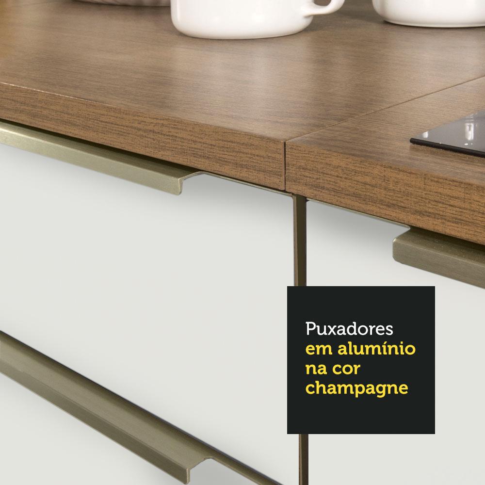 Armário de Cozinha Completa 400cm Rustic/Branco Veludo Lux da Thauane Madesa