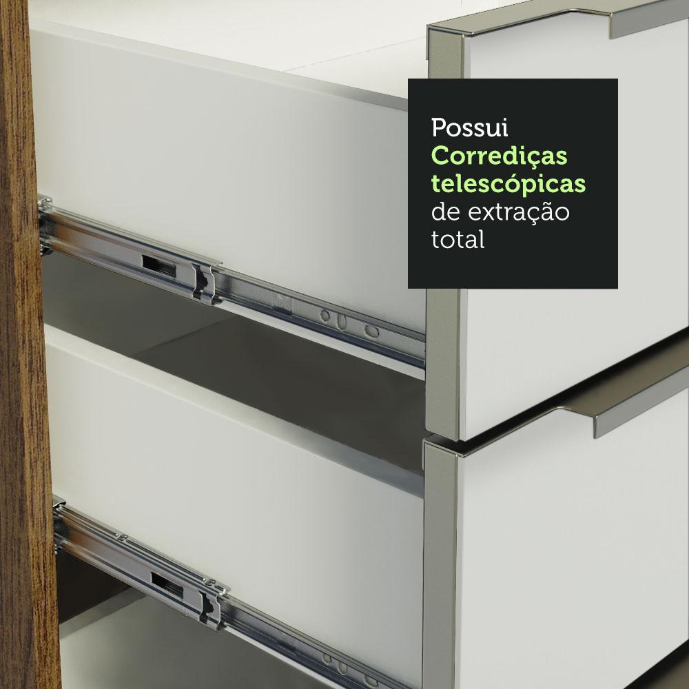 Armário de Cozinha Completa 400cm Rustic/Branco Veludo Lux da Thauane Madesa
