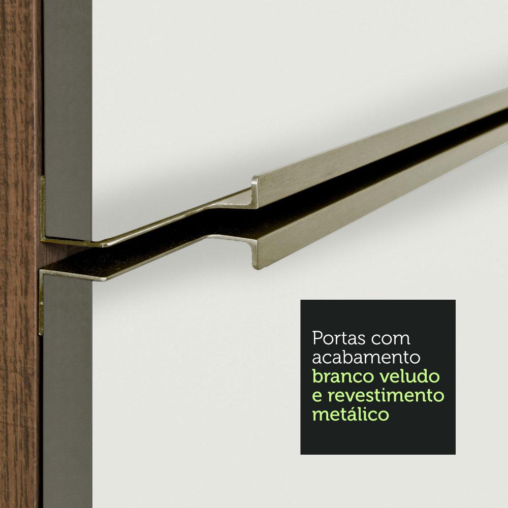 Armário de Cozinha Completa 400cm Rustic/Branco Veludo Lux da Thauane Madesa