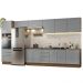 Armário de Cozinha Completa 400cm Rustic/Cinza Lux da Thauane Madesa