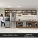 Armário de Cozinha Completa 400cm Rustic/Cinza Lux da Thauane Madesa