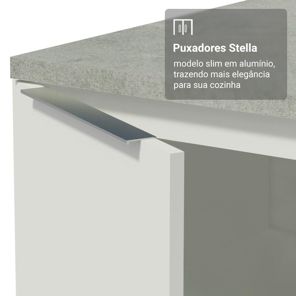 Armário de Cozinha Completa 549cm Branco Stella Madesa 01