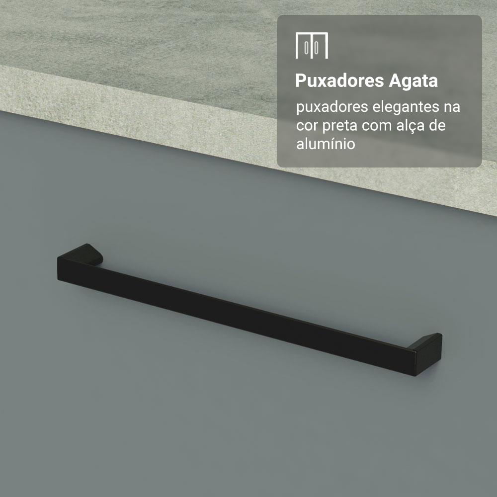 Armário de Cozinha Completa 549cm Branco/Cinza Agata Madesa 01