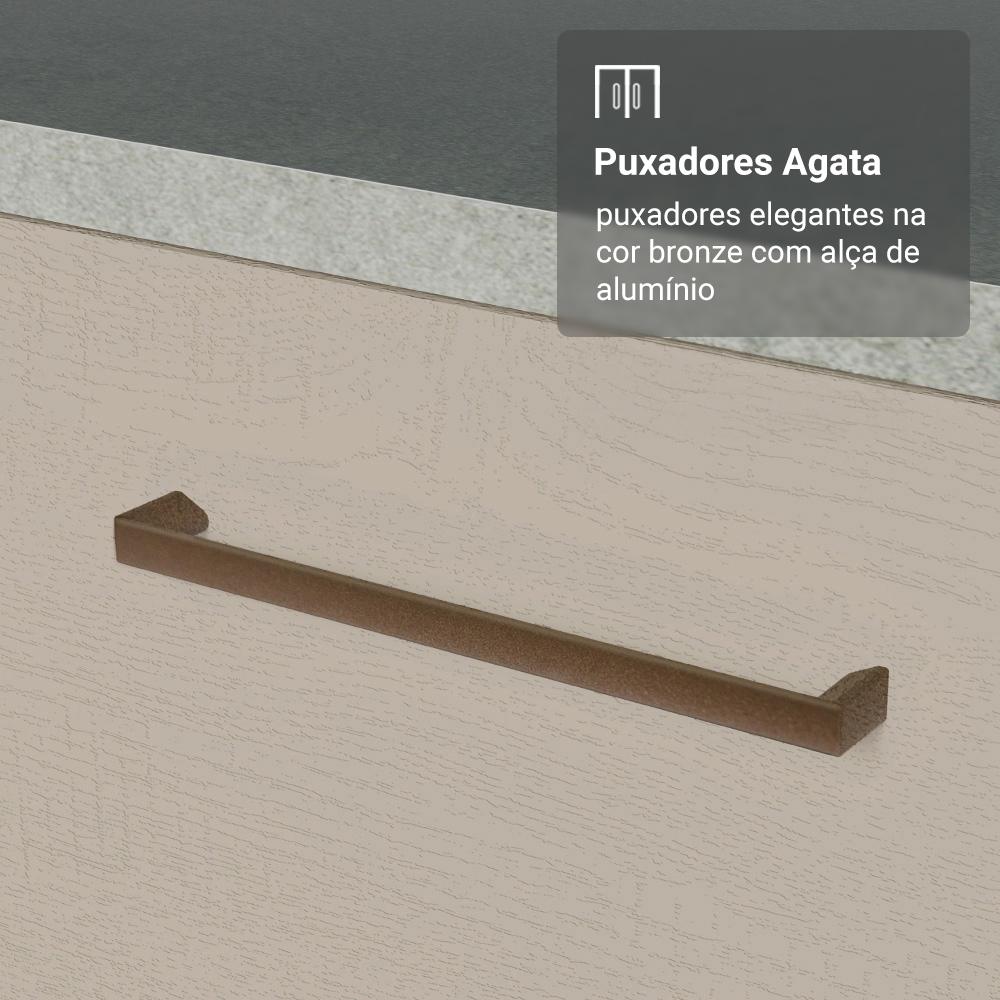 Armário de Cozinha Completa 549cm Branco/Crema Agata Madesa 01
