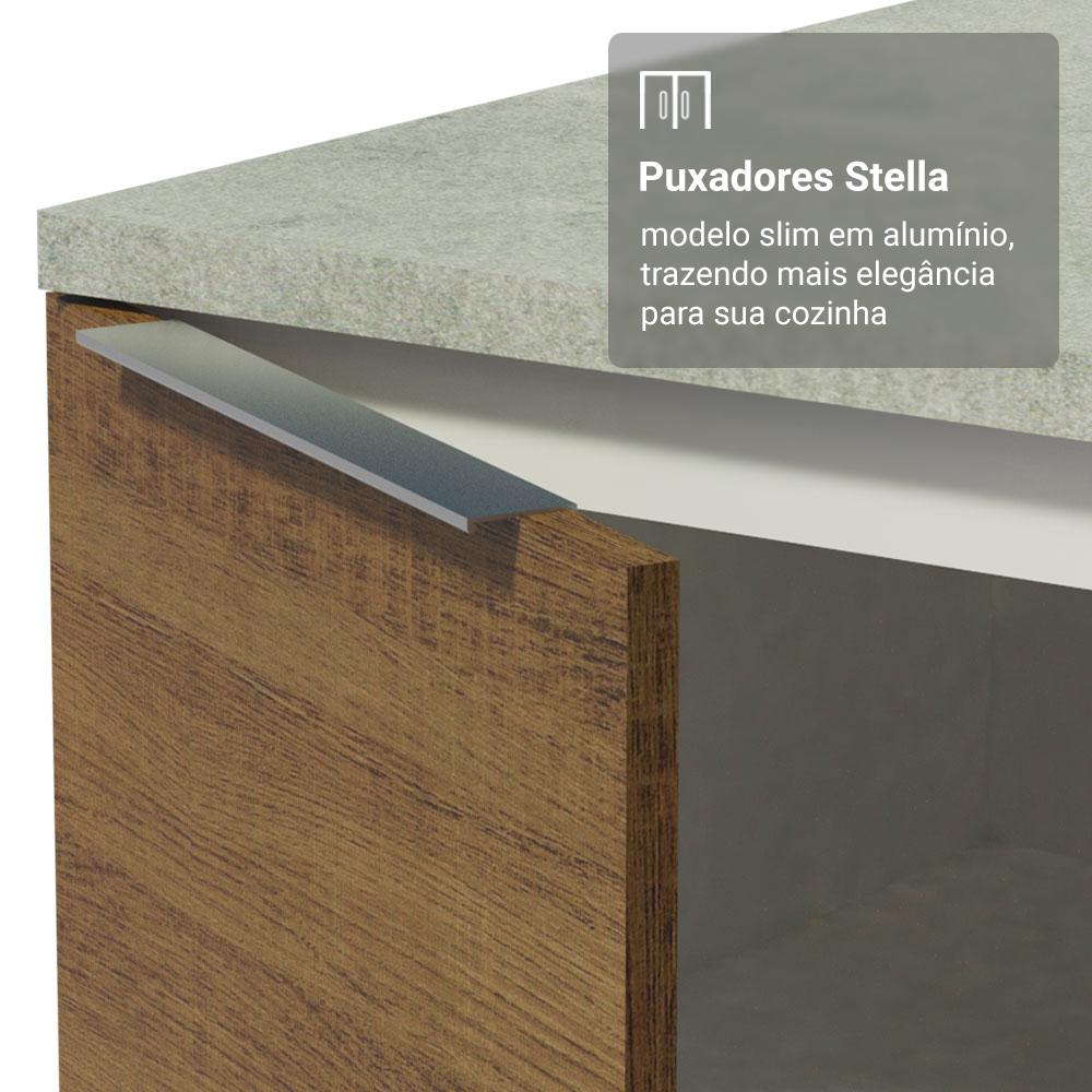 Armário de Cozinha Completa 549cm Branco/Rustic Stella Madesa 01
