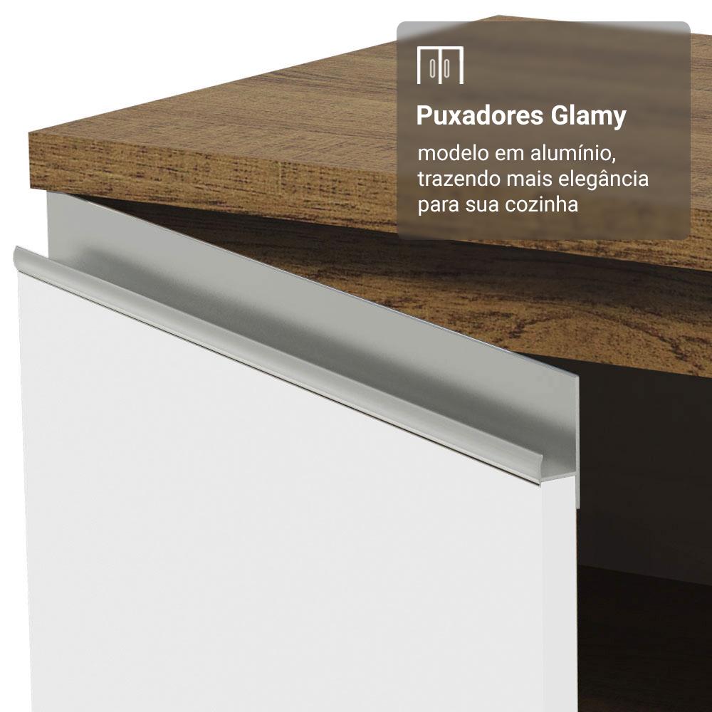 Armário de Cozinha Completa 549cm Rustic/Branco Glamy Madesa 01