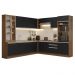 Armário de Cozinha Completa 549cm Rustic/Preto Glamy Madesa 01