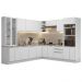 Armário de Cozinha Completa 566cm Branco/Banco Veludo Lux Madesa 01