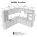 Armário de Cozinha Completa 566cm Branco/Banco Veludo Lux Madesa 01