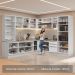 Armário de Cozinha Completa 566cm Branco/Banco Veludo Lux Madesa 01