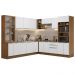 Armário de Cozinha Completa 566cm Rustic/Branco Veludo Lux Madesa 01