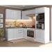Armário de Cozinha Completa Canto 100% MDF Madesa Acordes XA419001 (Sem Tampo) Portas Branco Brilho