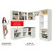 Armário de Cozinha Completa Canto 100% MDF Madesa Acordes XA419001 (Sem Tampo) Portas Branco Brilho