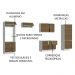 Armário de Cozinha Completa Madesa 100% MDF Acordes XA330002 Balcão (Sem Tampo e Pia) Branco/Rustic