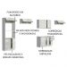 Armário de Cozinha Completa Madesa 100% MDF Acordes XA350001 (Sem Tampo e Pia) Portas - Branco Brilho