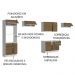 Armário de Cozinha Completa Madesa 100% MDF Acordes XA350001 Balcão (Sem Tampo e Pia) Branco/Rustic